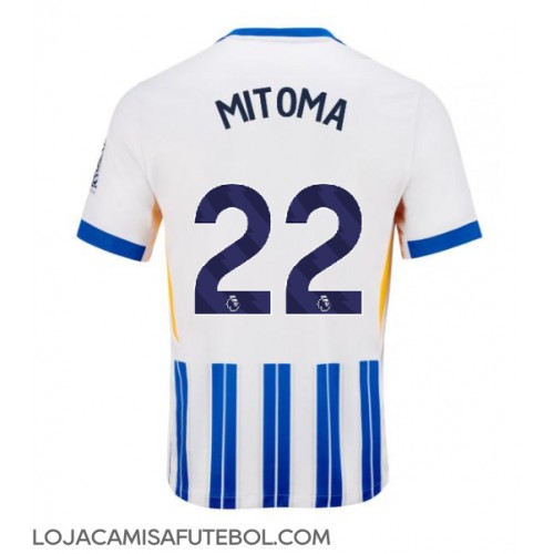 Camisa de Futebol Brighton Kaoru Mitoma #22 Equipamento Principal 2024-25 Manga Curta